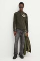 Superdry longsleeve din bumbac M6010838A.3KV verde AW24