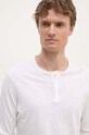 Sisley longsleeve bawełniany 3WF0S1034 biały AW24