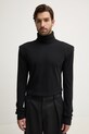 MM6 Maison Margiela top a maniche lunghe in cotone nero SH2NH0002.S23588