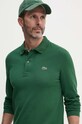 Lacoste top a maniche lunghe in cotone verde PH4013