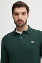 Bombažna majica z dolgimi rokavi Lacoste zelena PH4013