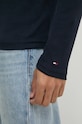 Bavlnené tričko s dlhým rukávom Tommy Hilfiger MW0MW36451 tmavomodrá