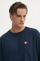 Tommy Jeans longsleeve din bumbac bleumarin DM0DM18436