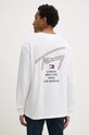 Odzież Tommy Jeans longsleeve bawełniany DM0DM20105 biały