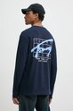 Odzież Tommy Jeans longsleeve bawełniany DM0DM20595 granatowy