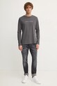 Bavlněné tričko s dlouhým rukávem Tommy Hilfiger UM0UM03345 šedá AW24