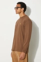 Carhartt WIP longsleeve bawełniany Chase brązowy I026392.218XX