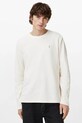 Βαμβακερή μπλούζα με μακριά μανίκια AllSaints ROWE κανονικό λευκό M027JB
