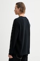Oblečení Bavlněné tričko s dlouhým rukávem AllSaints ROWE M027JB černá