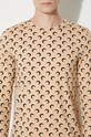 Marine Serre tricou Recycled Moon Jersey Second Skin Regular Top bej MTO116A.CJER0001