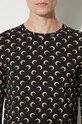 Marine Serre t-shirt Recycled Moon Jersey Second Skin Regular Top black MTO116A.CJER0001
