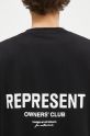 Βαμβακερή μπλούζα με μακριά μανίκια Represent Represent Owners Club Longsleeve μαύρο OCM41119.001