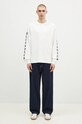 Bavlněné tričko s dlouhým rukávem PLEASURES Oe Heavyweight Long Sleeve bílá P24F045