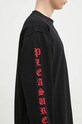 Pamučna majica dugih rukava PLEASURES Oe Heavyweight Long Sleeve crna P24F045