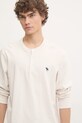 Abercrombie & Fitch longsleeve din bumbac bej KI124.4534.100