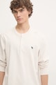 Abercrombie & Fitch longsleeve din bumbac bej KI124.4534.100