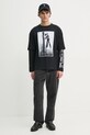 Бавовняний лонгслів Études Studio H24MCTSH186 чорний AW24