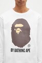 Памучна блуза с дълги ръкави A Bathing Ape By Bathing Ape Longsleeve бял 1K80111015