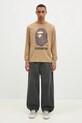 Bavlněné tričko s dlouhým rukávem A Bathing Ape By Bathing Ape Longsleeve 1K80111015 béžová