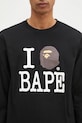 A Bathing Ape cotton longsleeve top I Love Bape Longsleeve black 1K80111022