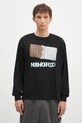Βαμβακερή μπλούζα με μακριά μανίκια NEIGHBORHOOD Tee Longsleeve-13 χαλαρό μαύρο 242PCNH.LT18