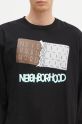 Βαμβακερή μπλούζα με μακριά μανίκια NEIGHBORHOOD Tee Longsleeve-13 μαύρο 242PCNH.LT18