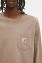 Carhartt WIP cotton longsleeve top L/S Pocket T-Shirt brown I030437.1YJXX