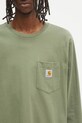 Carhartt WIP longsleeve din bumbac L/S Pocket T-Shirt verde I030437.667XX