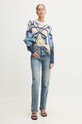 Y/Project longsleeve BONDAGE PRINT LONG SLEEVE FITTED TOP 104TO012 albastru