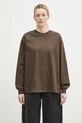Pangaia longsleeve bawełniany 10002276 brązowy AW24