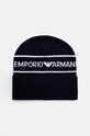 Дитяча вовняна шапка Emporio Armani вовна темно-синій 404707.4F490