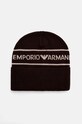Emporio Armani șapcă de lână pentru copii 404707.4F490 maro AW24