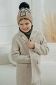 Jamiks czapka z domieszką wełny dziecięca KJELL IV z domieszką wełny brązowy KJELL.IV.NAK.gl.JZH351