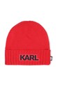 Дитяча шапка з домішкою вовни Karl Lagerfeld з додаванням вовни червоний Z30336.
