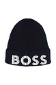 Детская хлопковая шапка BOSS хлопок тёмно-синий J51564.52.54