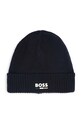 Detská čiapka s prímesou vlny BOSS s prímesou vlny tmavomodrá J51600.42.50
