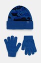 Detská čiapka a rukavice Under Armour B Beanie hrubá modrá 1386641