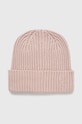 Čepice z vlněné směsi Calvin Klein s příměsí vlny růžová K60K612033
