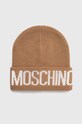 Moschino czapka z domieszką wełny z domieszką wełny beżowy M5672.60102