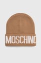 Moschino czapka z domieszką wełny z domieszką wełny beżowy M5672.60102