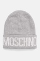 Moschino czapka z domieszką wełny z domieszką wełny szary M5672.60102
