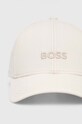 Бавовняна бейсболка BOSS 50519889 бежевий SS25