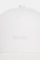 HUGO czapka z daszkiem bawełniana Cara 50519255 biały SS26
