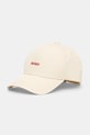 HUGO czapka z daszkiem bawełniana Cara aplikacja beżowy 50519255