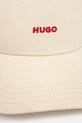Хлопковая кепка HUGO 50519255 бежевый SS25