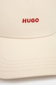 HUGO czapka z daszkiem bawełniana Cara 50519255 beżowy AW25