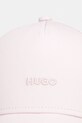HUGO czapka z daszkiem bawełniana Cara 50519255 różowy SS26
