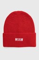MSGM czapka wełniana wełna czerwony 3541MDL08.237761