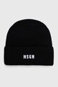 MSGM czapka wełniana wełna czarny 3541MDL08.237761