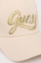 Guess czapka z daszkiem bawełniana CLAUDIE W4YZ00.WEGD0 beżowy AW24
